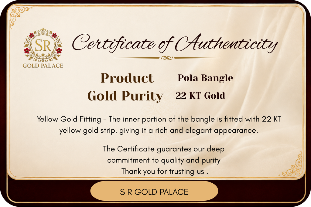 22kt (916) Yellow Gold Handmade Blue Colour Pola Bangles for Women with Purity Certificate (Set of 2pcs)