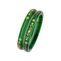 22kt (916) Yellow Gold Handmade Transparent Green Pola Bangles Flower Design for Women with Purity Certificate (Set of 2pcs)