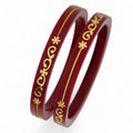 22kt (916) Yellow Gold Handmade Red Pola Bangles Flower Design for Women with Purity Certificate (Set of 2pcs)