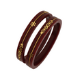 22kt (916) Yellow Gold Handmade Maroon Pola Bangles Flower Design for Women with Purity Certificate (Set of 2pcs)